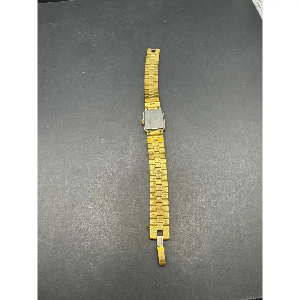 Vintage Pulsar Quartz Tank Watch Women's Gold Tone V232-5060 17mm Bracelet Band